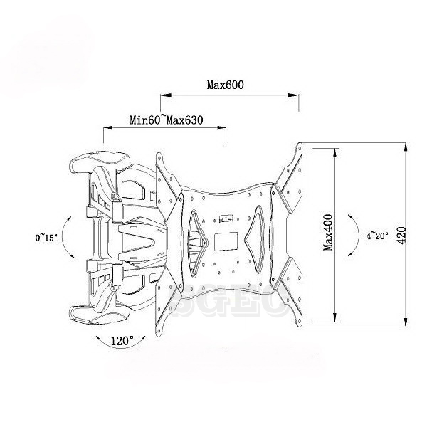 視紀音響 AW-L80 32~60吋 液晶電視壁掛架 雙手臂型 鋁合金 公司貨:圖片 2