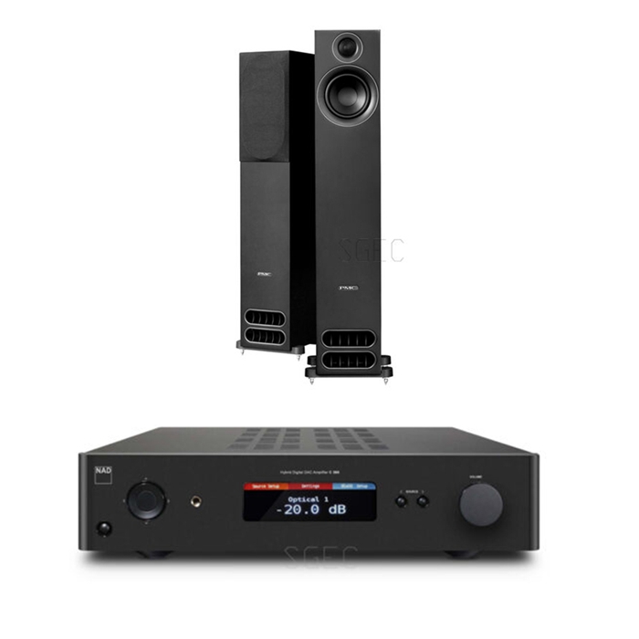 視紀音響 展示 特價 出清 英國 NAD C368 數位 類比兩用 綜合擴大機 + PMC 英國 Prodigy 5 小型落地二音路 落地喇叭 一對 公司貨