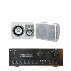 視紀音響 咖啡廳 餐廳音響 JBL 美國 S36aw II 喇叭白色+ KA-350BT 150W 綜合擴大機