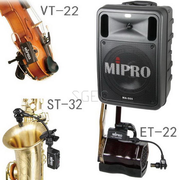 視紀音響 MIPRO 嘉強 MA-505 移動式無線擴音機 樂器麥克風 ST-32 薩克斯風 VT-22 小提琴 ET-32 二胡 任選2支