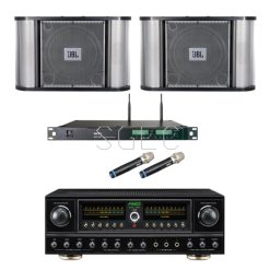 視紀音響 卡拉OK 專業熱銷套組 ACT-353無線麥克風+ RAV-300 擴大機 300W+JBL RM-10 喇叭 一對