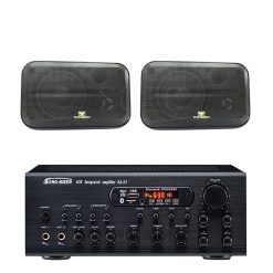 視紀音響 SA-33 小型擴大機 + LX-22兩音路喇叭單體 兩色一對 含腳架 輕音樂 5坪 商業空間 合適
