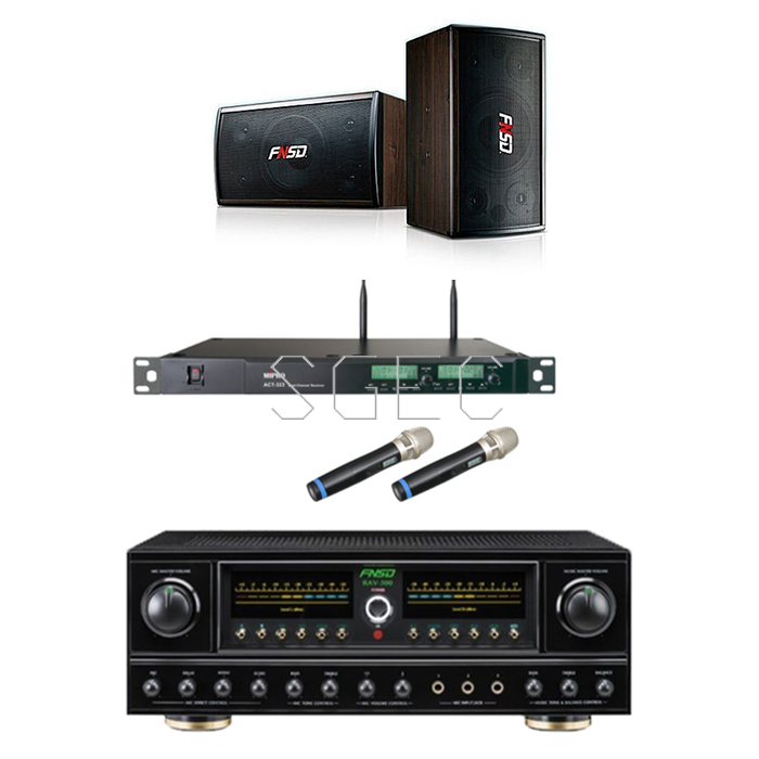 視紀音響 卡拉OK CP值 好唱套組 SD-305N 10吋喇叭FNSD RAV-300  300W擴大機 +MIPRO  ACT-353 無線麥克風2支