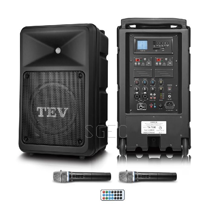 視紀音響 TEV TA-780D 雙頻 移動式無線擴音機 300w CD USB 藍芽 贈防塵罩